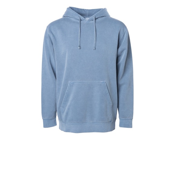 Independent Hoodie Pigment dyed PRM4500 Light Blue 9 Oz midweight XL - Picture 2 of 2